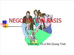 Kỹ năng đàm phán - Negotiation basis