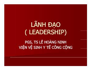 Kỹ năng lãnh đạo - Lãnh đạo lãnh đạo (leadership)