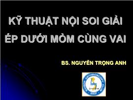 Kỹ thuật nội soi giải ép dưới mỏm cùng vai