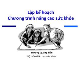 Lập kế hoạch chương trình nâng cao sức khỏe