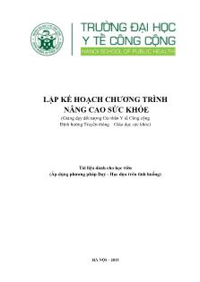 Lập kế hoạch chương trình nâng cao sức khỏe