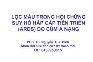 Lọc máu trong hội chứng suy hô hấp cấp tiến triển (ards) do cúm a nặng