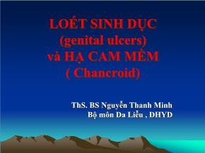 Loét sinh dục (genital ulcers) và hạ cam mềm (chancroid)