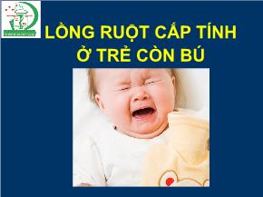 Lồng ruột cấp tính ở trẻ còn bú