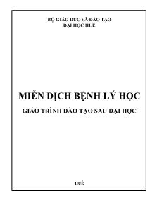 Miễn dịch bệnh lý học giáo trình đào tạo sau đại học