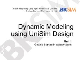 Mô phỏng công nghệ hóa học và dầu khí - Dynamic modeling using unisim design