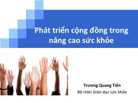 Phát triển cộng đồng trong nâng cao sức khỏe