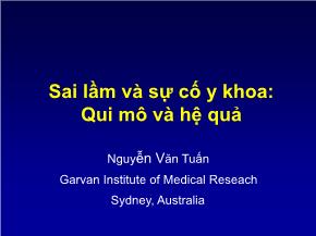 Sai lầm và sự cố y khoa: Qui mô và hệ quả