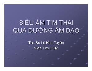 Siêu âm tim thai qua đường âm đạo