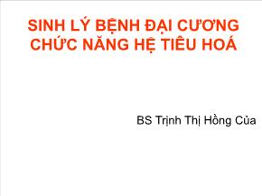 Sinh lý bệnh đại cương chức năng hệ tiêu hoá