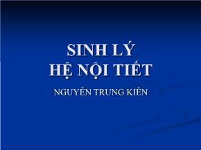 Sinh lý hệ nội tiết