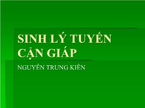 Sinh lý tuyến cận giáp