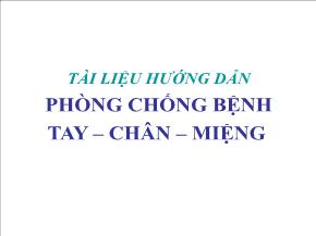 Tài liệu hướng dẫn phòng chống bệnh tay – chân – miệng