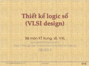 Thiết kế logic số (VLSI design) - Thiết kế các khối nhớ, máy trạng thái hữu hạn
