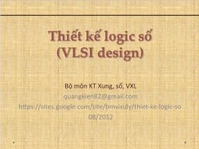 Thiết kế logic số (VLSI design) - Thiết kế các khối số thông dụng