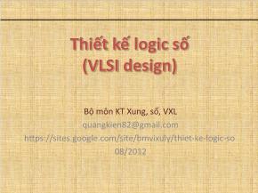 Thiết kế logic số (VLSI design) (tiếp)