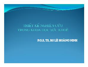 Thiết kế nghiên cứu trong khoa học sức khỏe