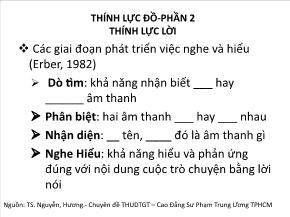 Thính lực đồ - Phần 2 thính lực lời