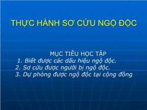 Thực hành sơ cứu ngộ độc