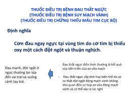 Thuốc điều trị bệnh đau thắt ngực