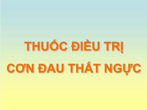 Thuốc điều trị cơn đau thắt ngực