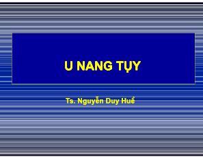 Tìm hiểu U nang tùy