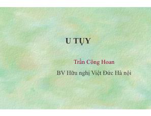 Tìm hiểu U tụy