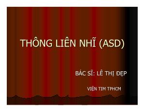 Tìm hiểu về Thông liên nhĩ (asd)