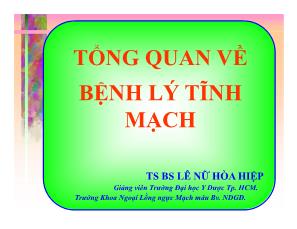 Tổng quan về bệnh lý tĩnh mạch