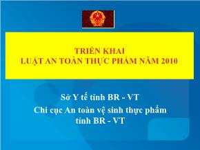 Triển khai luật an toàn thực phẩm năm 2010