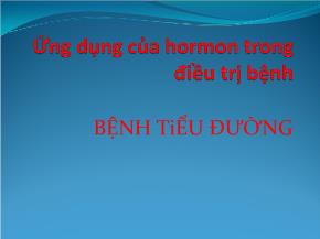 Ứng dụng của hormon trong điều trị bệnh tiểu đường