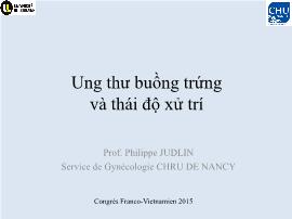 Ung thư buồng trứng và thái độ xử trí