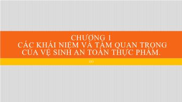 Vệ sinh an toàn thực phẩm - Chương 1: Các khái niệm và tầm quan trọng của vệ sinh an toàn thực phẩm