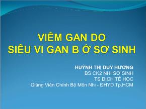 Viêm gan do siêu vi gan B ở trẻ sơ sinh