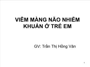 Viêm màng não nhiễm khuẩn ở trẻ em