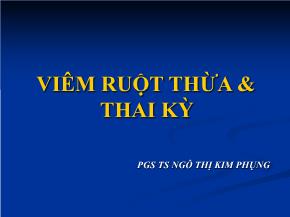 Viêm ruột thừa và thai kỳ