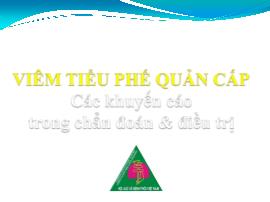 Viêm tiểu phế quản cấp các khuyến cáo trong chuẩn đoán điều trị