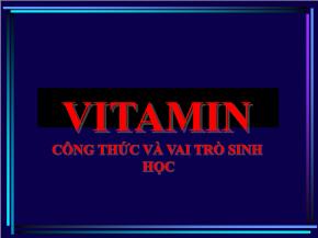 Vitamin công thức và vai trò sinh học