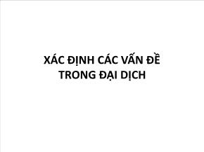 Xác định các vấn đề trong đại dịch