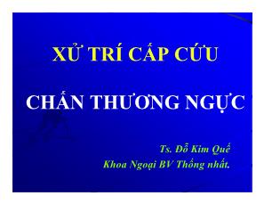 Xử trí cấp cứu chấn thương ngực