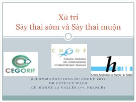 Xử trí sảy thai sớm và sảy thai muộn