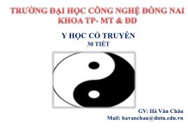 Y học cổ truyền - Bài 6: Đại cương về thuốc