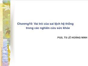 Y học thưởng thức -  Chương10: Vai trò của sai lệch hệ thống trong các nghiên cứu sức khỏe