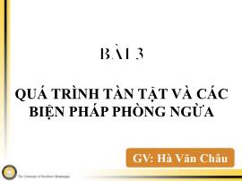 Y khoa, dược - Bài 3: Quá trình tàn tật và các biện pháp phòng ngừa