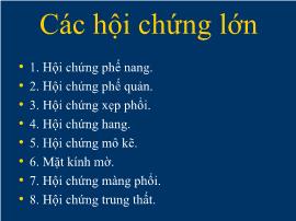 Y khoa, dược - Các hội chứng lớn