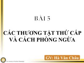 Y khoa, dược - Các thương tật thứ cấp và cách phòng ngừa