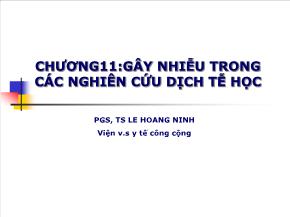 Y khoa, dược - Chương 11: Gây nhiễu trong các nghiên cứu dịch tễ học