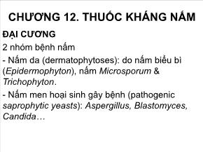 Y khoa, dược - Chương 12: Thuốc kháng nấm