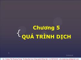 Y khoa, dược - Chương 5: Quá trình dịch