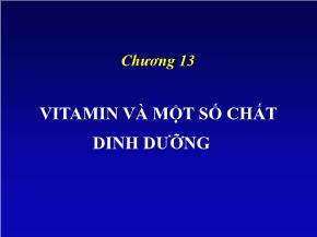 Y khoa, dược - Vitamin và một số chất dinh dưỡng